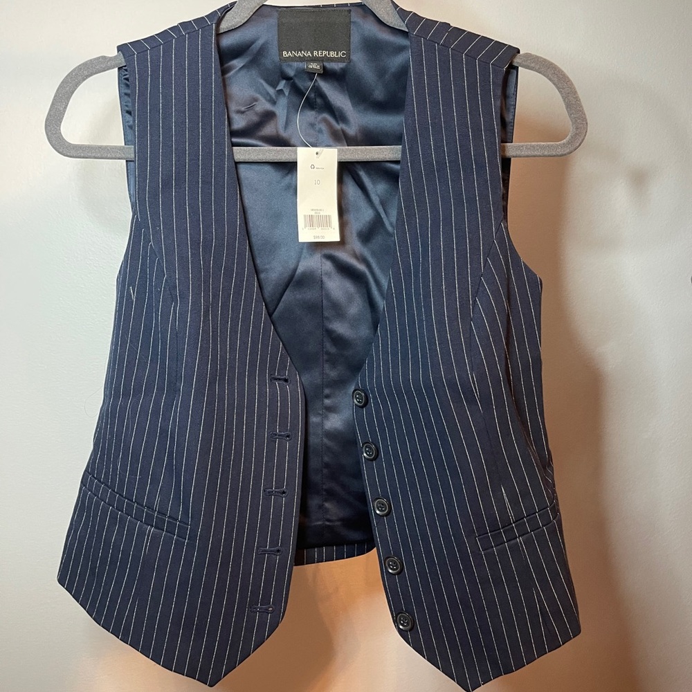 Pinstripe cropped vest